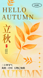 多彩简约立秋节气海报