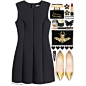 A fashion look from November 2014 featuring h&m dresses, gold handbag and stud earring set. Browse and shop related looks.