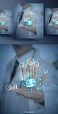 Futuristic Medicine 未来医学科技DNA概念海报PSD素材 ti219a14403 :  