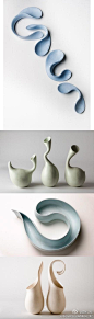 Tina Vlassopulos是位于伦敦的一家陶艺工作室，其陶瓷制品淡化功能性，注重流畅的雕塑线条。优美独特的造型，极具装饰感。
