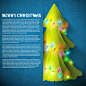 彩灯折纸圣诞树矢量素材