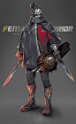 Female Warrior -- Assassin , Gao ZhiPing on ArtStation at https://www.artstation.com/artwork/1E5Ve