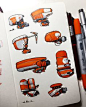 Sketchbook Spaceships All drawn in a Moleskine sketchbook with Copic SP Multiliners and Copic Ciao Markers.