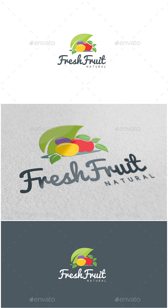 新鲜水果标志——食品标志模板Fresh ...