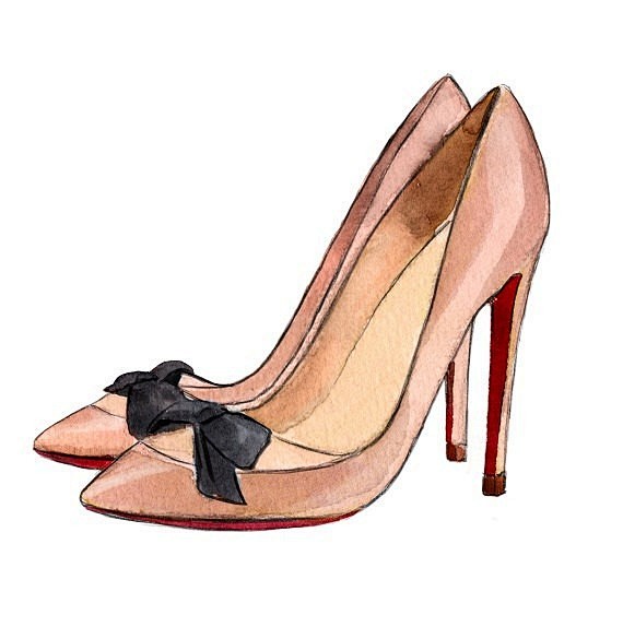 手绘高跟鞋