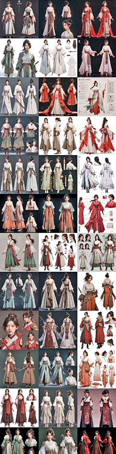 AI · 国风 - 女-花瓣网|陪你做生活的设计师 | 物服装设计素材 插画临摹-淘宝网