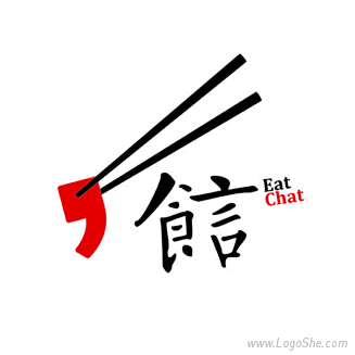 EATCHAT食言餐吧Logo设计_lo...