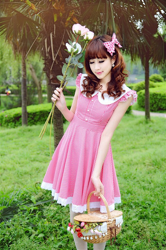 Aier婷婷四月美丽外景，和花比美丽 -...
