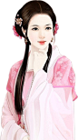 漫画插画古风美女 - 免抠素材png - www.yeedoo.net