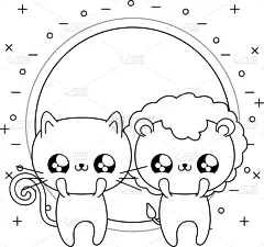 可爱的,猫,狮子,可爱,创造力,自然,动物园,概念,野生动物,收集