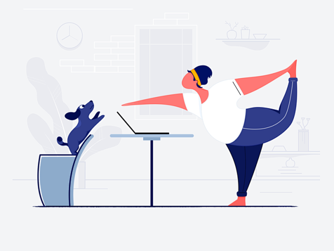 Doing Yoga vector lo...