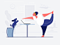Doing Yoga vector lovely man sport motion yoga dog groom web interface design comfortable illustrator illustration