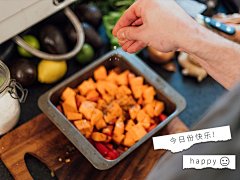 积极词卡美食记录简约风plog模板