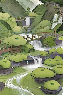 中式山水风景画