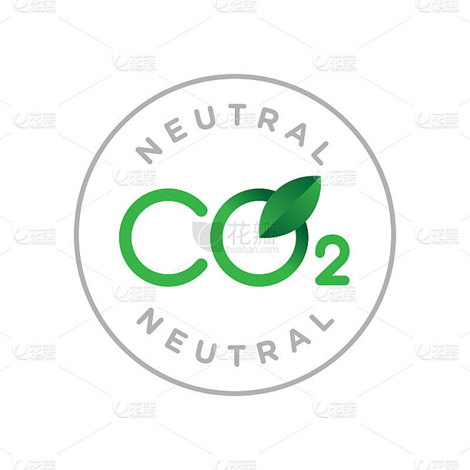 二氧化碳碳排放矢量概念图标徽章