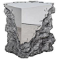 Synthesis Monolith Stool in Polished Stainless Steel by Hongjie Yang