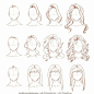 #插画狂想#【新年新发型！近百种发型的手绘表现】尝试将五官与不同的发型搭配，绘制独特的人物角色哦。 ​​​​