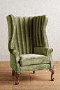 Anthropologie Slub Velvet English Fireside Chair #anthropologiechairs