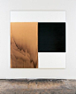 CALUM INNES  Exposed Painting Charcoal Grey, Yellow Oxide  Oil on canvas | 207.5 x 202.5 cm