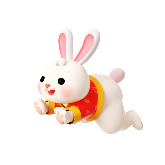 新年3D卡通可爱兔子