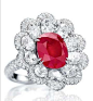 Anna Hu 2009 Series platinum ring set with diamonds and rubies