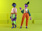 C4D卡通角色 绑定与MD衣服的 三维