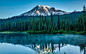 General 1920x1200 nature landscape lake forest sunlight mountains water reflection pine trees blue sky mist