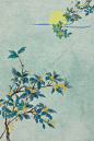 moon night,antiquity,ink,traditional chinese painting,osmanthus