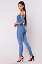 Don't Matter Denim Jumpsuit - Medium : 
Available In Medium
Stretch Denim
Off Shoulder Jumpsuit
With Lace Up On Sleeve
Back Zipper Closure
78% Cotton 20% Polyester 2% Spandex
