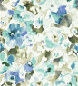Varese (212442) - Sanderson Wallpapers - ‘Varese’, is a beautiful all over floral design in a water colour effect. Shown here in cobalt blue - more colours are available. Please request a sample for true colour match. Wide width wallpaper.
