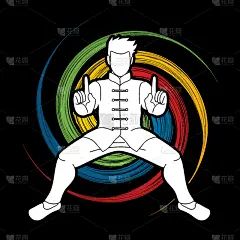 男人,动作,插画,人,白色,性格,力量,准备