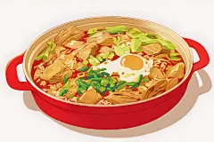 卤肉饭便当美食插画绘画图片