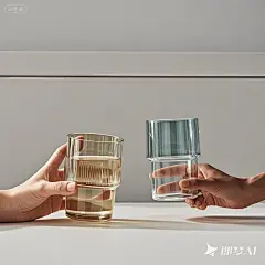 jimeng-2025-08-04-1908-生成一张16_9电商海报，产品为塑料杯手持展示，左右手各持一只塑料杯，背景是白色