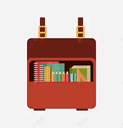 手绘扁平化书包学习用品图标 免费下载 页面网页 平面电商 创意素材