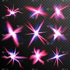 红星迸发发光光效矢量。漩涡痕迹效应。氖射线条纹。抽象的镜头耀斑。设计元素的圣诞海报, 技术。在透明背