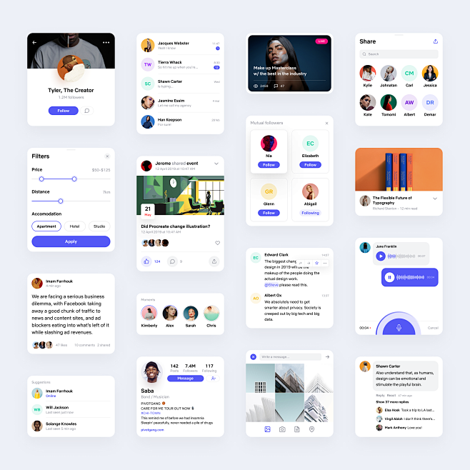 Social ui kit 3x