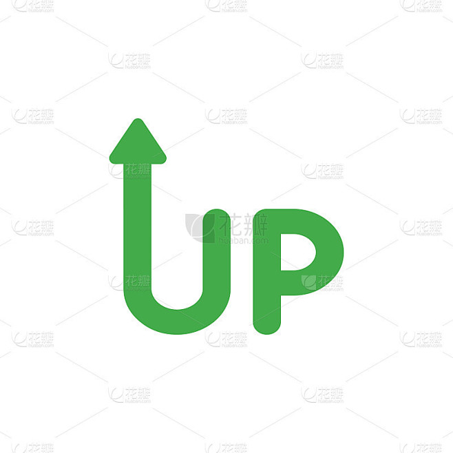 矢量图标的概念与向上的箭头移动字