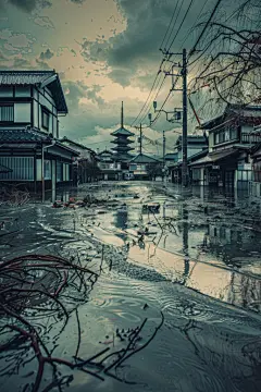 城市淹水自然灾害图片