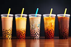 一杯美味的珍珠奶茶饮品摄影图片