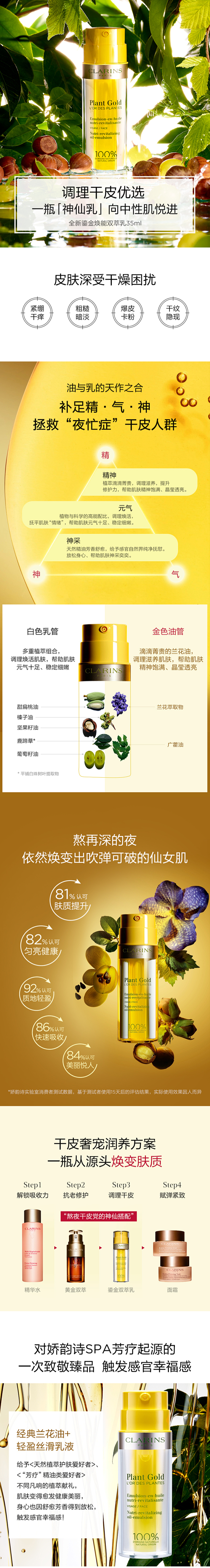 娇韵诗鎏金焕能双萃乳熬夜修护易吸收改善神...