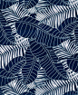 JAPANESE INDIGO KATAGAMI Fabric Palm Leaves 1/2 Yd by AsianFabrics, $5.25: 