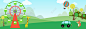 大自然可爱动物卡通母婴背景banner