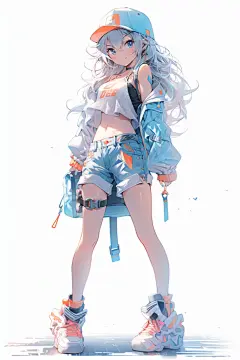 帽子时尚漫画女生图片插画
