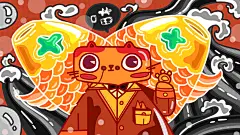 时尚创意高端简约抽象夸张漫画插画