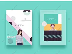 高端国外抽象极简时尚杂志服装活动促销海报PSD分层设计素材模板-淘宝网