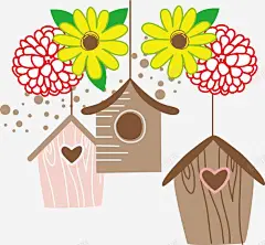 卡通木屋矢量图高清素材 214情人节 情人节元素 爱心 花朵 矢量图 免抠png 设计图片 免费下载