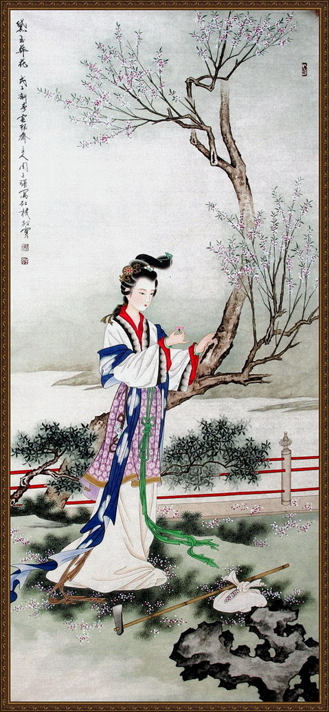 g于小彤d从断笔转采于2017-10-20 11:15:56黛玉葬花动漫古风系g于小彤