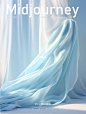 【AI创作】Midjourney创造流动的布料一
关键词分享：a shadow is hitting an object, in the style of light blue and white, flowing fabrics, blurred imagery, cloudcore, subtle tonal range, uhd image, free brushwork --ar 3:4 --s 250