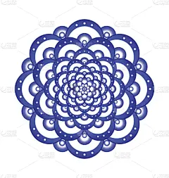 蓝色,曼荼罗,垂直画幅,贺卡,绘画插图,古典式,计算机制图,计算机图形学,仅一朵花