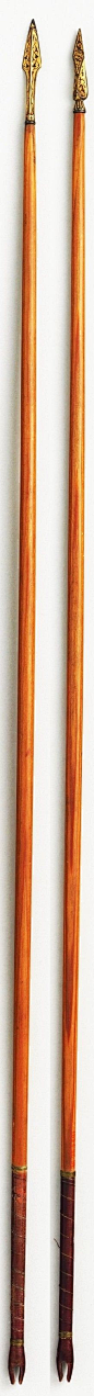 奥斯曼箭，木金，象牙，铁，羽毛，丝绸，L. 26 3/4英寸（67.9厘米），美术馆： 